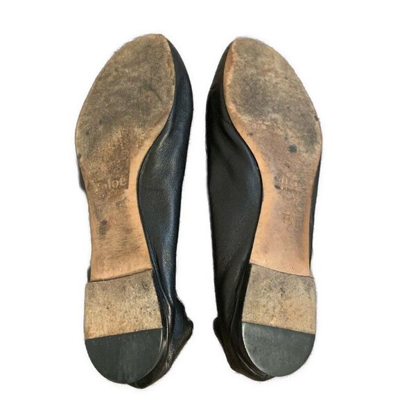 Chloe Authentic Solid Black Genuine Leather Ballet Flats 6 - Picture 3 of 8